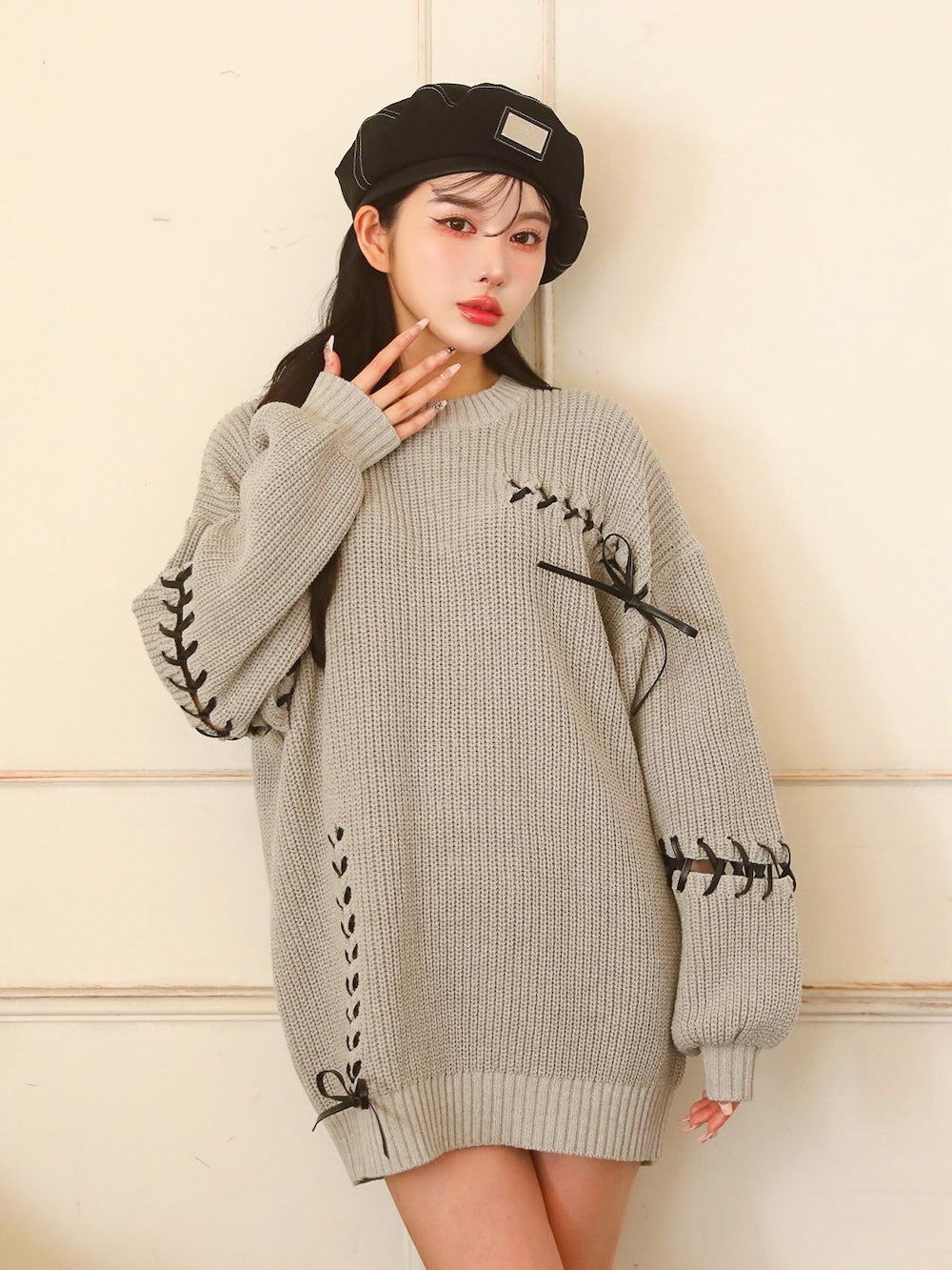 モデル：160cm（着用サイズ：FREE　着用カラー：GRY）