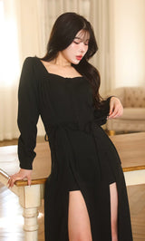 モデル：160cm（着用サイズ：FREE　着用カラー：BLK）