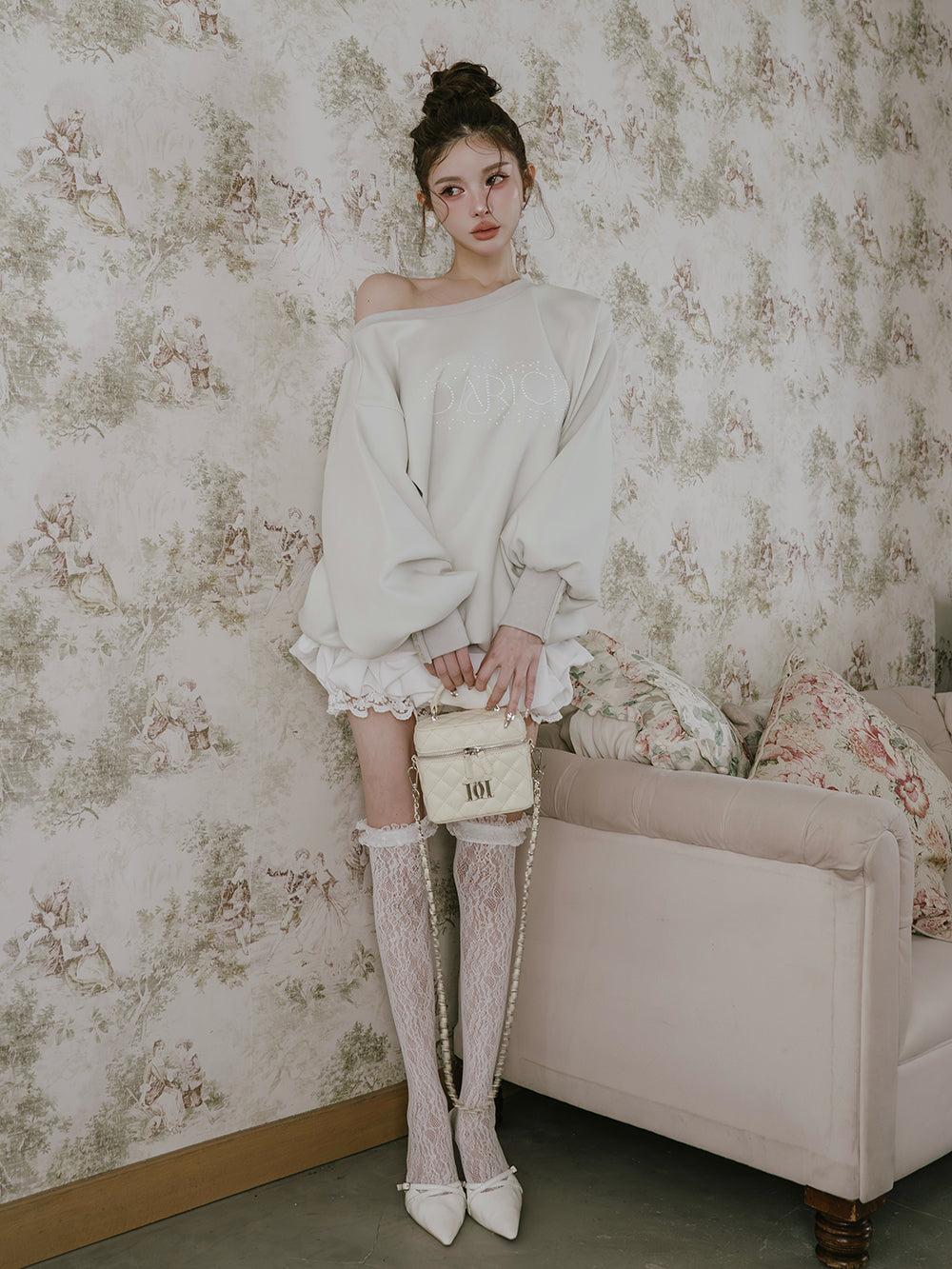 モデル：160cm（着用サイズ：FREE　着用カラー：L-GRY）