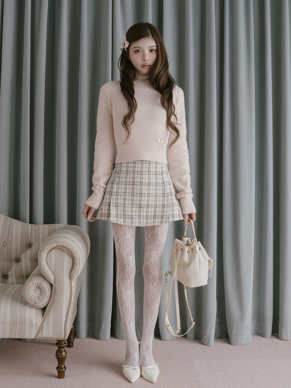 ハイネックシャギーニットトップス – Darich