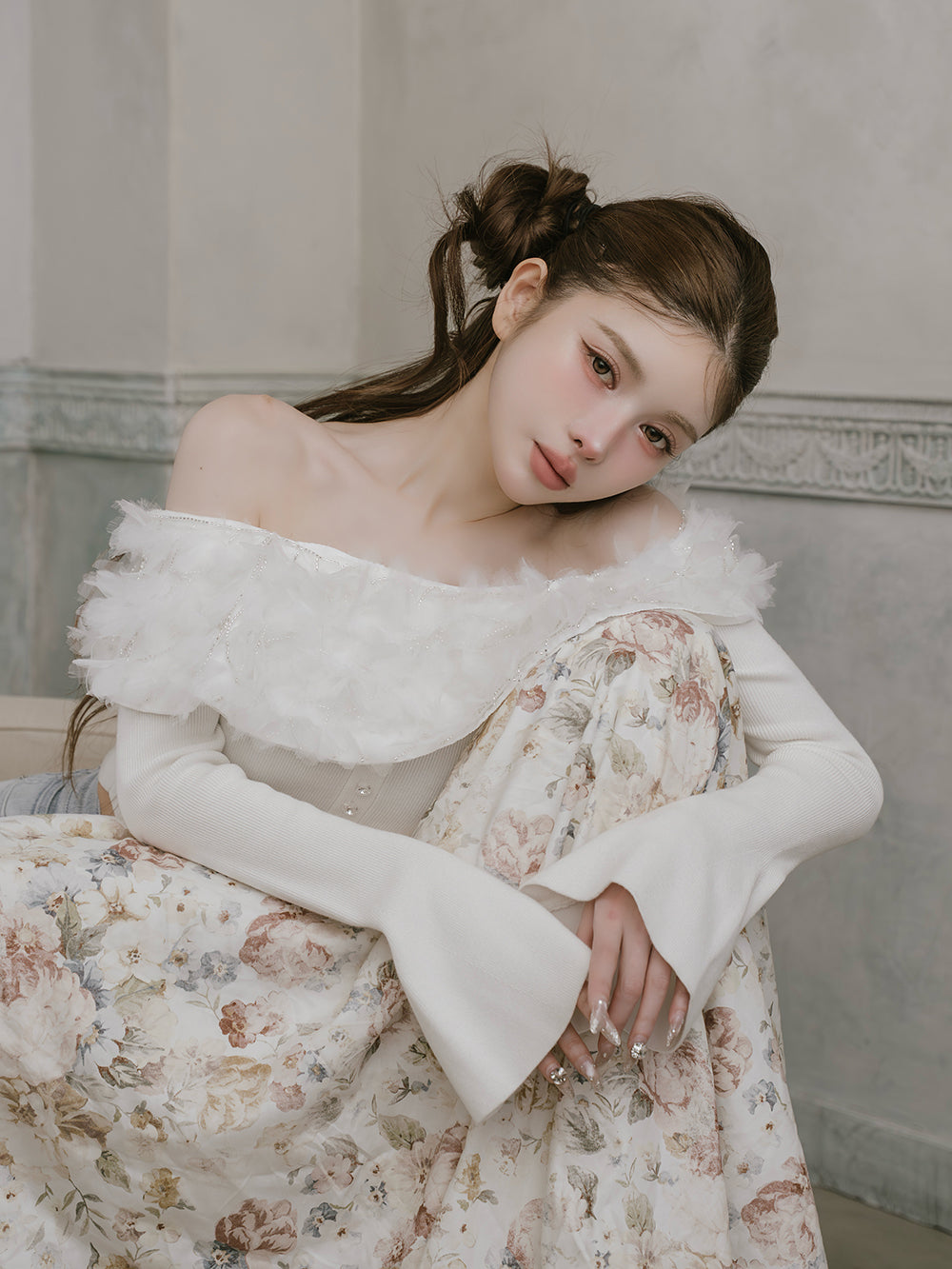 モデル：160cm（着用サイズ：FREE　着用カラー：WHT）