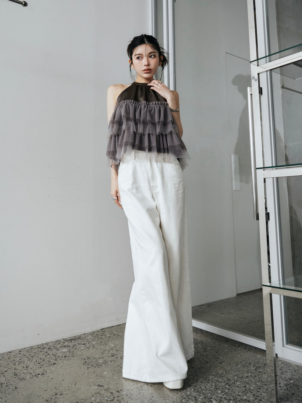 モデル：160cm（着用サイズ：FREE　着用カラー：GRY）