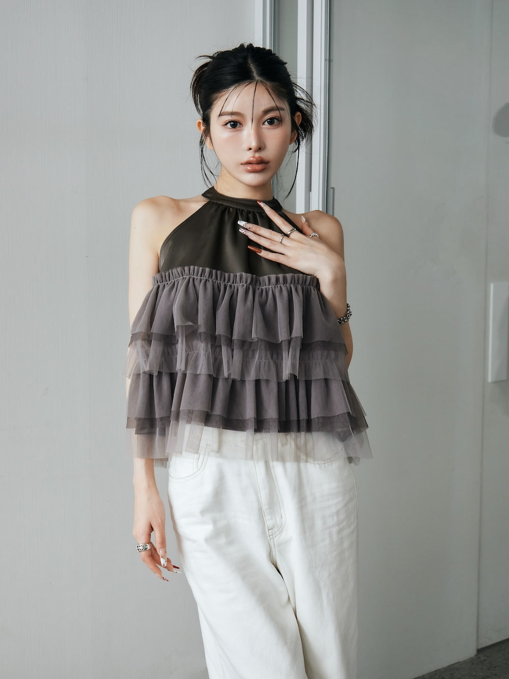 モデル：160cm（着用サイズ：FREE　着用カラー：GRY）