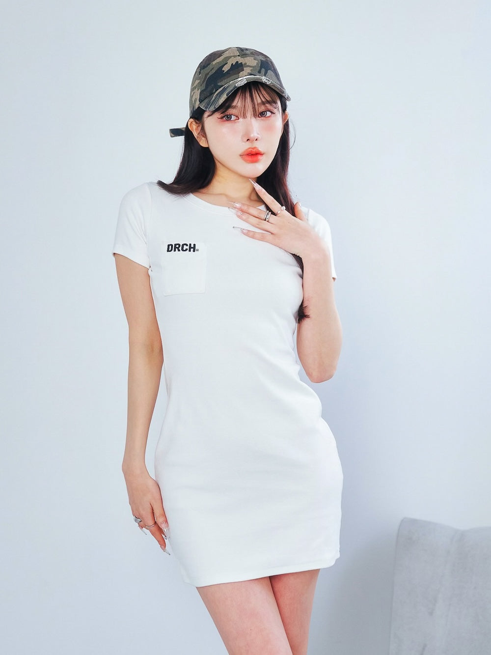 ポケットカットミニワンピース - wht