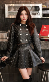 モデル：160cm（着用サイズ：S　着用カラー：BLK）