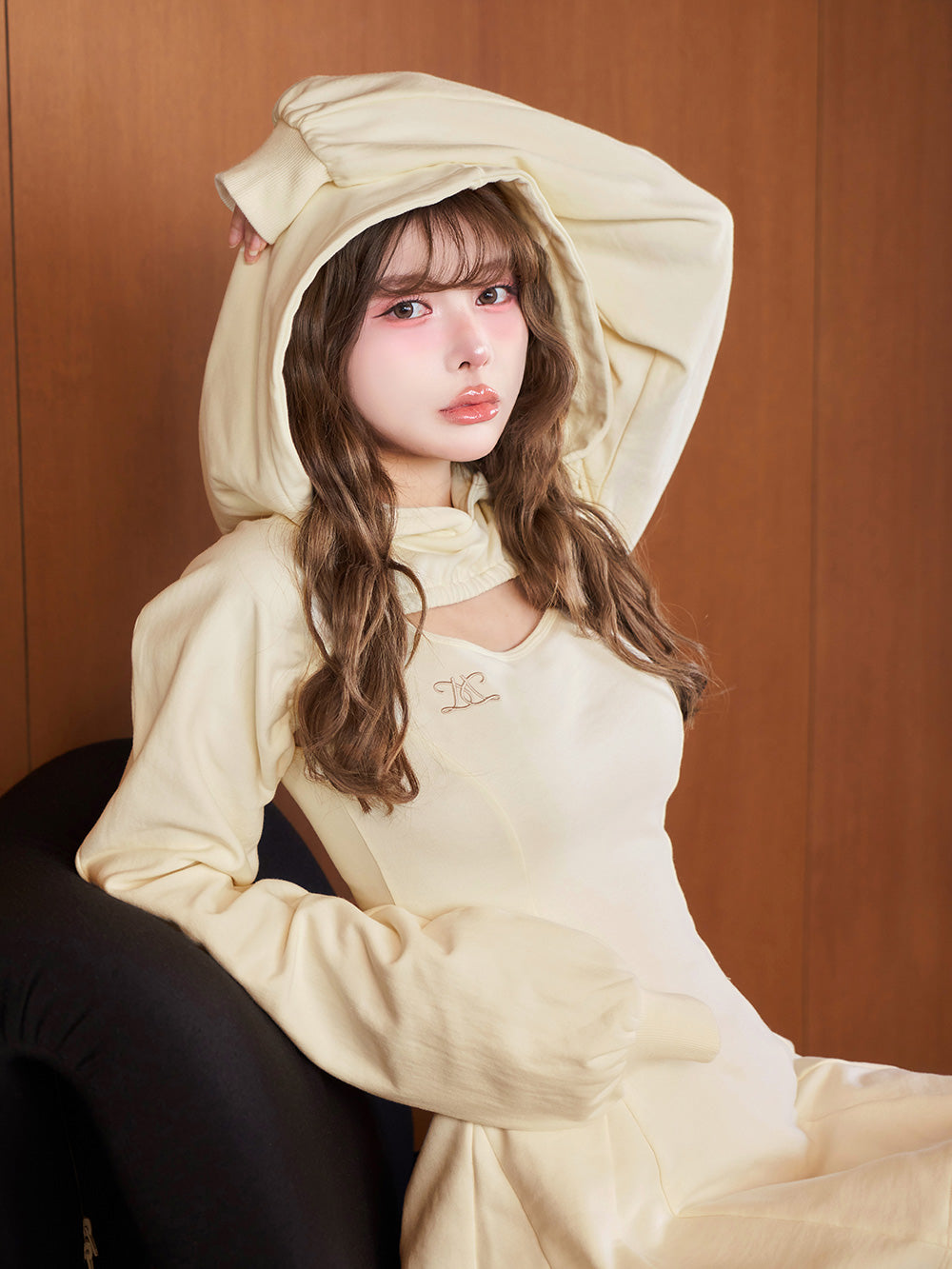 ショートフーディスウェットミニワンピース – Darich