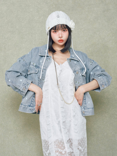 Spring Flower Denim G-Jacket