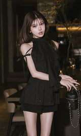 モデル：160cm（着用サイズ：FREE　着用カラー：BLK）