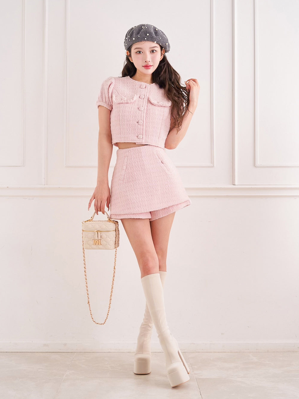 m*m様 【Darich新品未使用タグ付き】パフスリーブオフショルツイードトップ Darich（ダーリッチ）の「パフスリーブオフショルツイードトップス