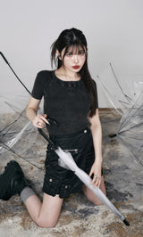 モデル：160cm（着用サイズ：FREE　着用カラー：BLK）