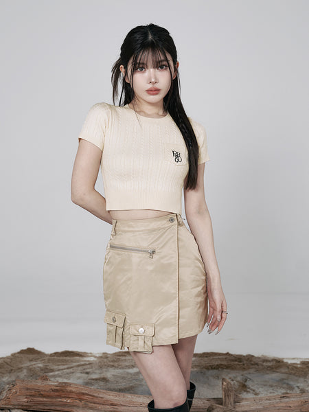 Logo Cable Knit Top