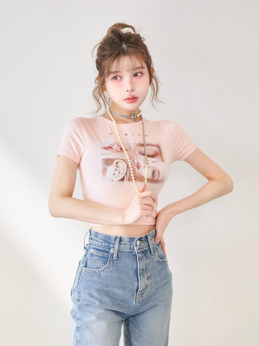 レディフォトコンパクトTシャツ - pnk