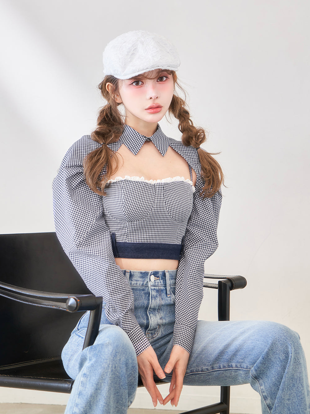 モデル：160cm（着用サイズ：FREE　着用カラー：NVY）