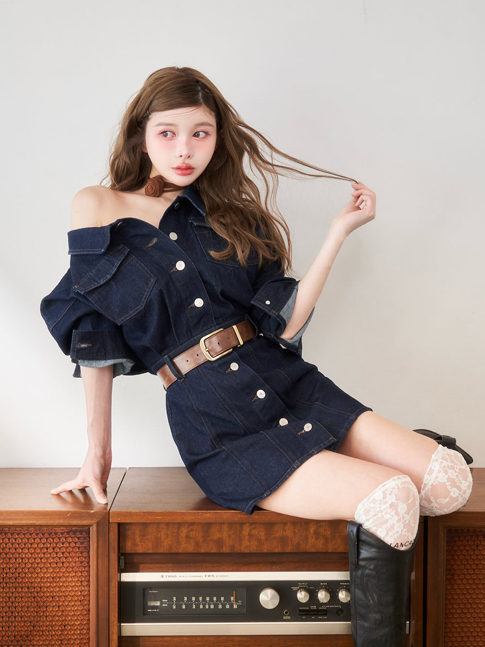 モデル：160cm（着用サイズ：FREE　着用カラー：IND）