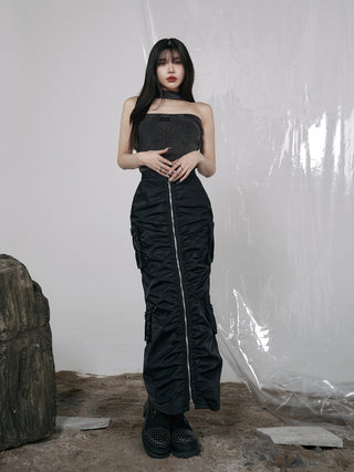 モデル：160cm（着用サイズ：FREE　着用カラー：BLK）