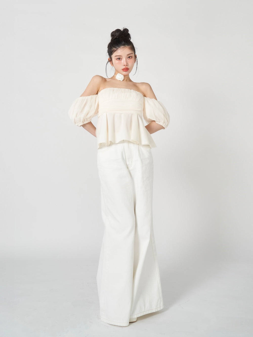 darich ダーリッチ　チュールドッキングオフショルブラウス チュールドッキングオフショルブラウス – Darich (ダーリッチ)