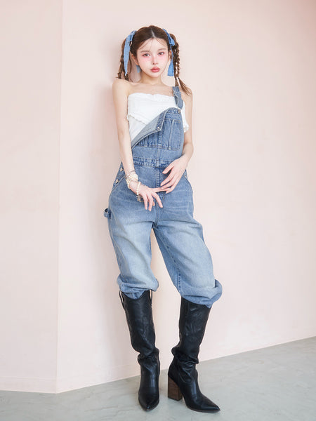 Loose Denim Overalls