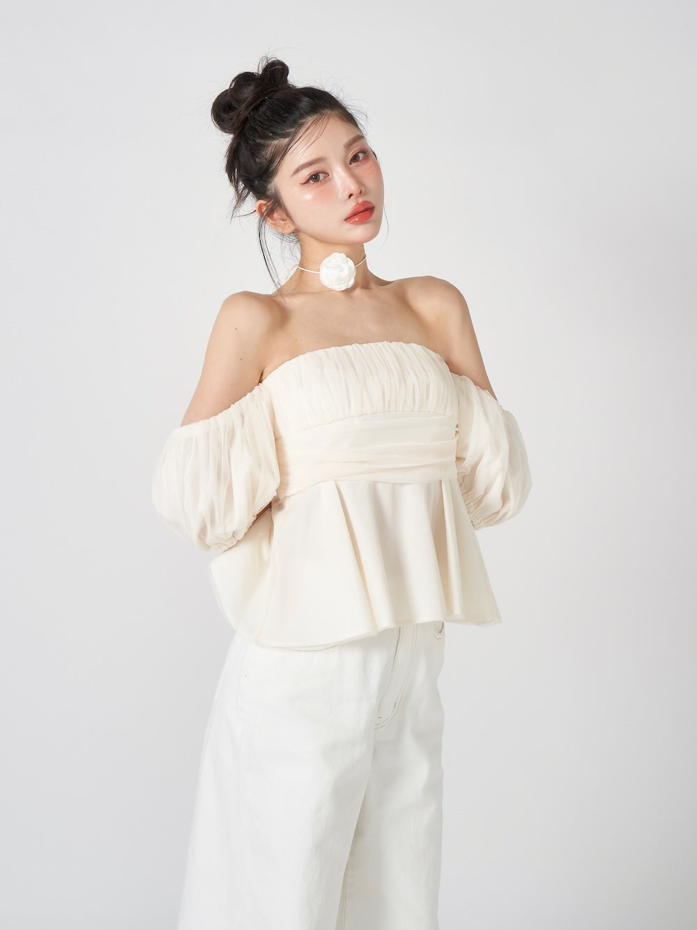 チュールドッキングオフショルブラウス チュールドッキングオフショルブラウス – Darich (ダーリッチ)