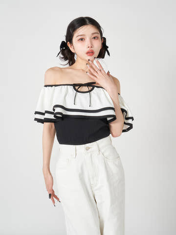 モデル：160cm（着用サイズ：FREE　着用カラー：BLK）