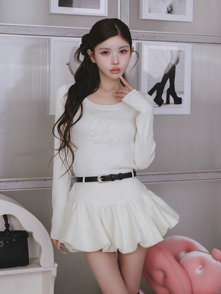 Embroidered Signature DR Bijou Knit Top