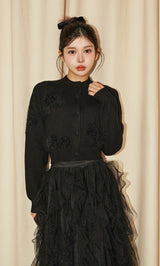 モデル：160cm（着用サイズ：FREE　着用カラー：BLK）