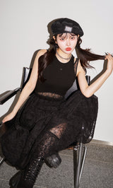 モデル：160cm（着用サイズ：FREE　着用カラー：BLK）