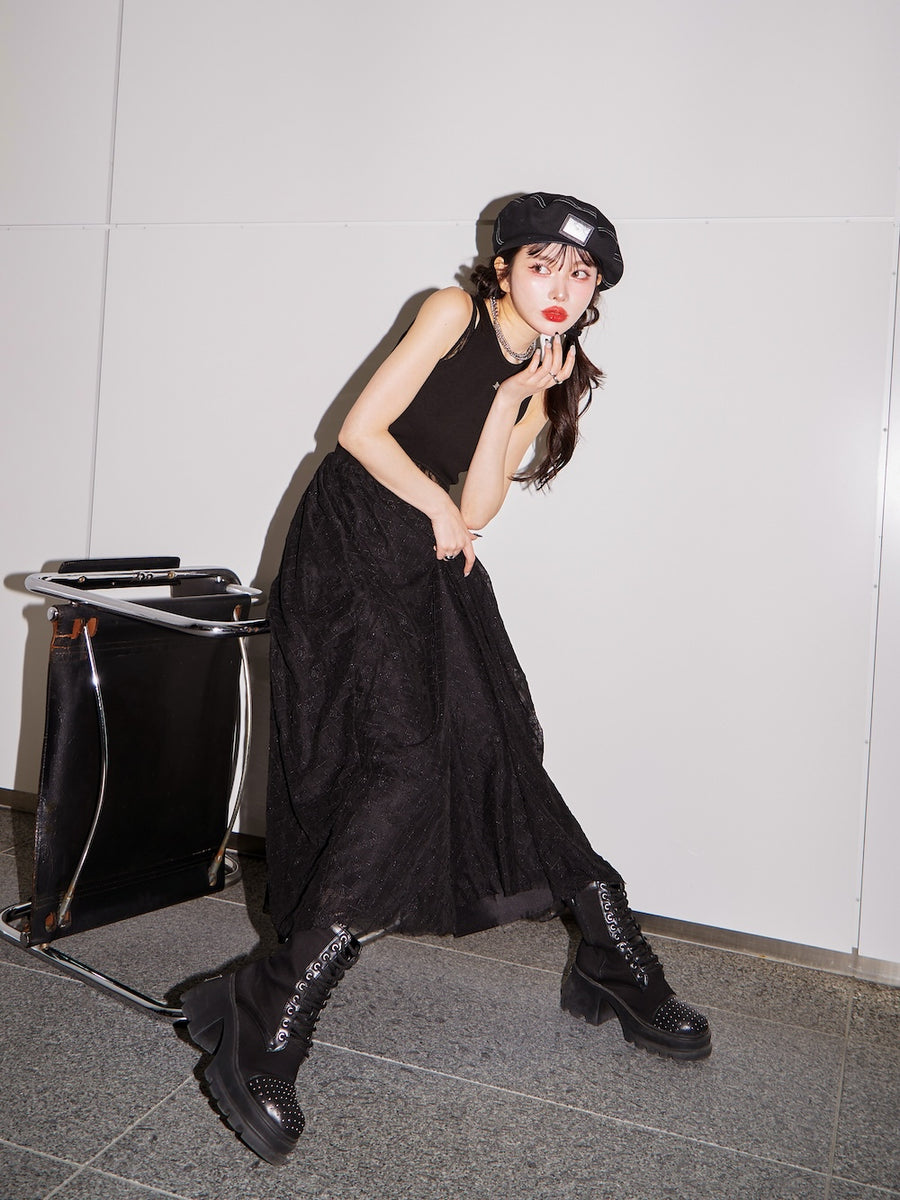 モデル：160cm（着用サイズ：FREE　着用カラー：BLK）