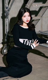 モデル：160cm（着用サイズ：FREE　着用カラー：BLK）