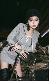 モデル：160cm（着用サイズ：FREE　着用カラー：GRY）
