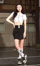 モデル：160cm（着用サイズ：S　着用カラー：BLK）