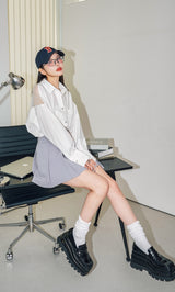 モデル：160cm（着用サイズ：FREE　着用カラー：WHT）