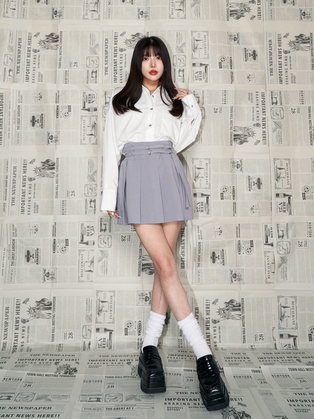 ダブルベルトプリーツミニスカート – Darich (ダーリッチ)