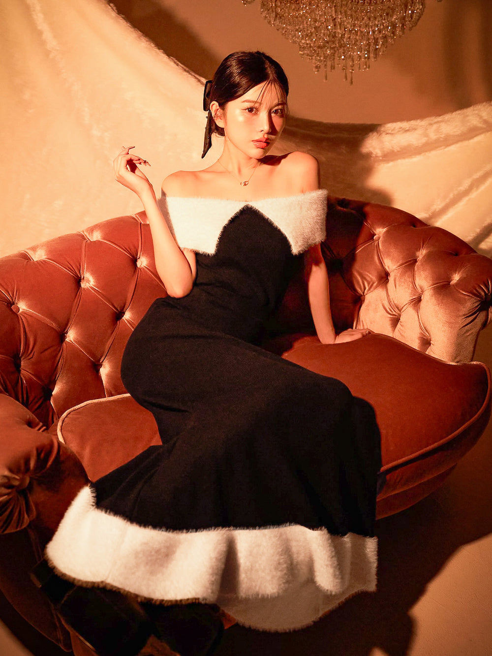 希少 美品 OB - 1 + ロング オービーワンプラス ラジアル バイカラーオフショルロングワンピース – Darich (ダーリッチ)