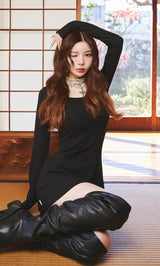 モデル：160cm（着用サイズ：FREE　着用カラー：BLK）