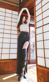モデル：160cm（着用サイズ：S　着用カラー：BLK）