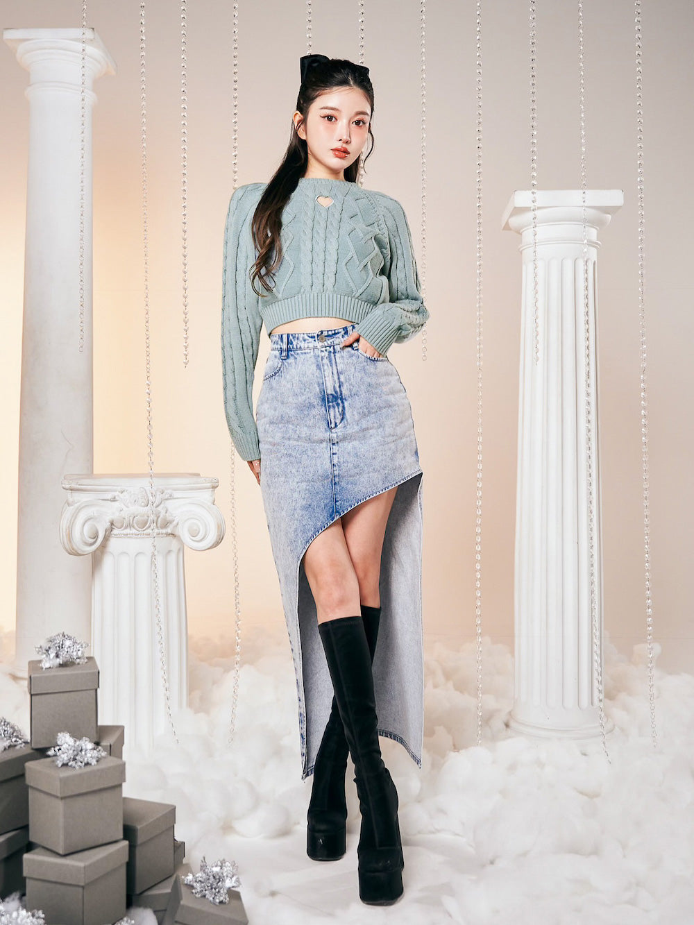 モデル：160cm（着用サイズ：S　着用カラー：BLU）