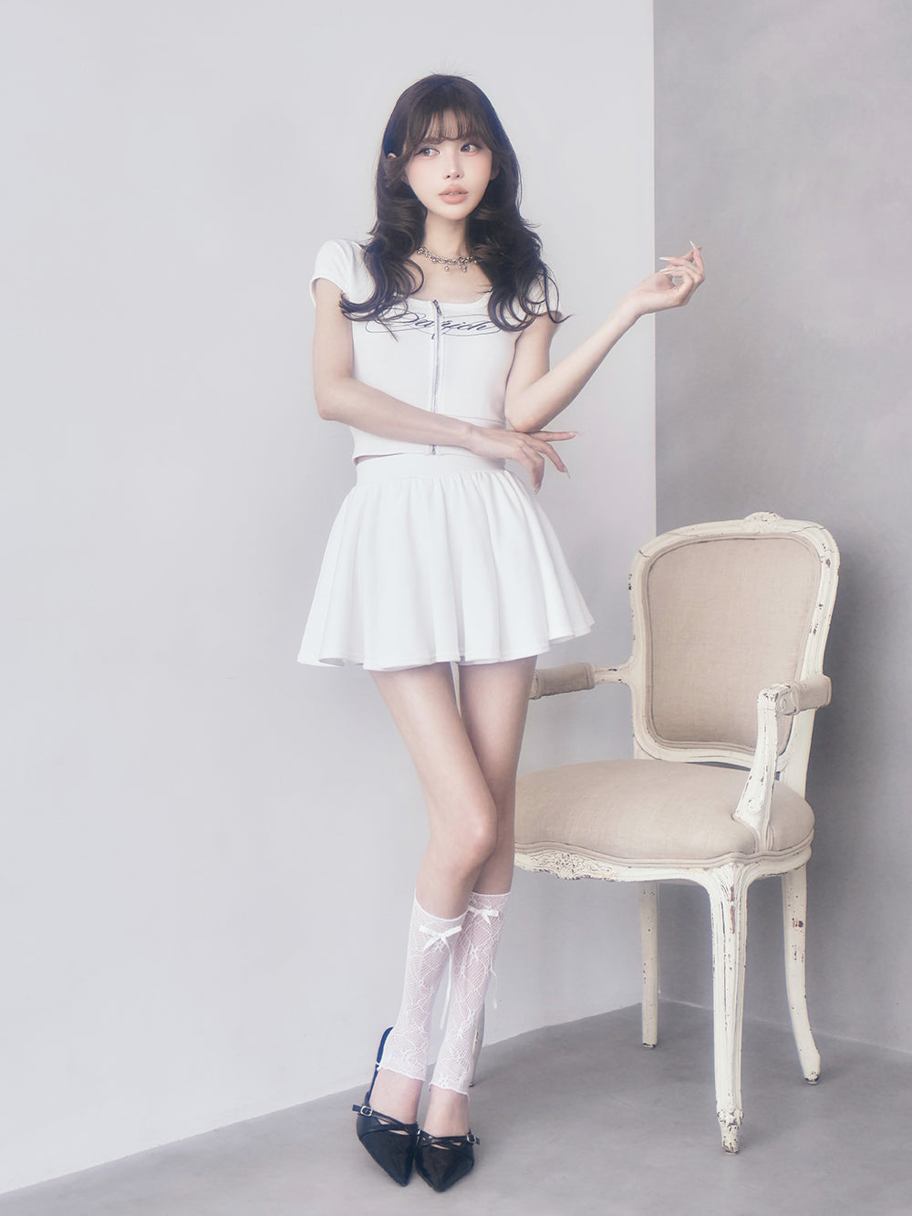 モデル：160cm（着用サイズ：FREE　着用カラー：WHT）