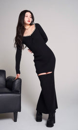 モデル：160cm（着用サイズ：FREE　着用カラー：BLK）