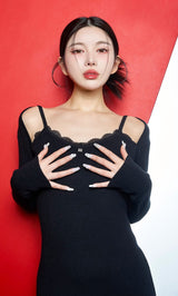 モデル：160cm（着用サイズ：FREE　着用カラー：BLK）