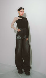 モデル：160cm（着用サイズ：S　着用カラー：BLK）