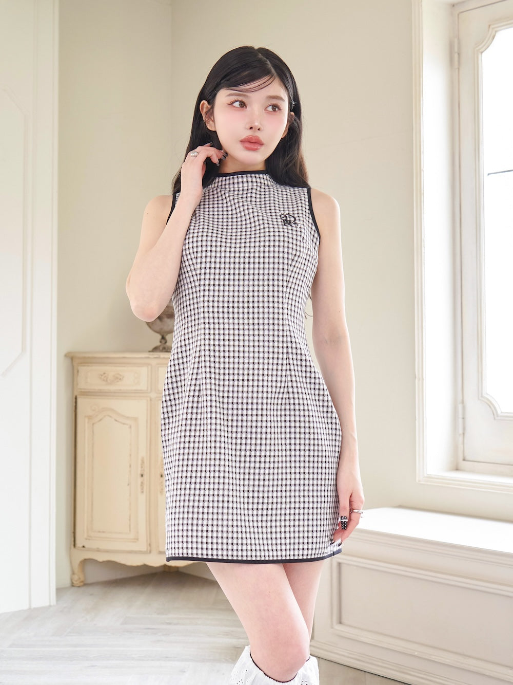 ウエストオープンチェックミニワンピース – Darich (ダーリッチ)