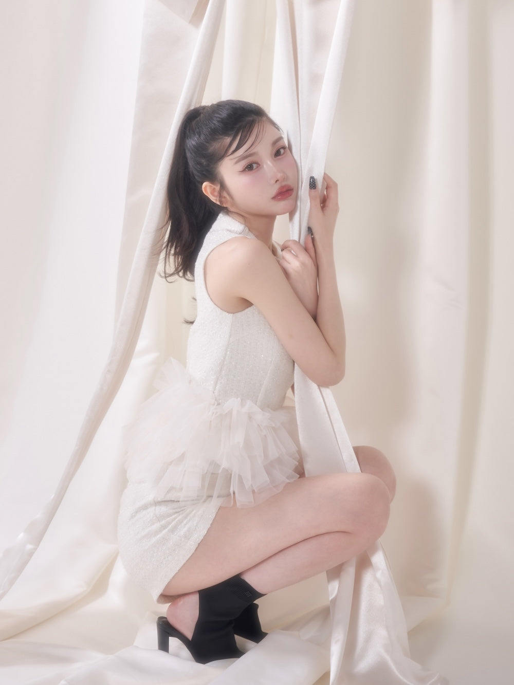 モデル：160cm（着用サイズ：FREE　着用カラー：WHT）