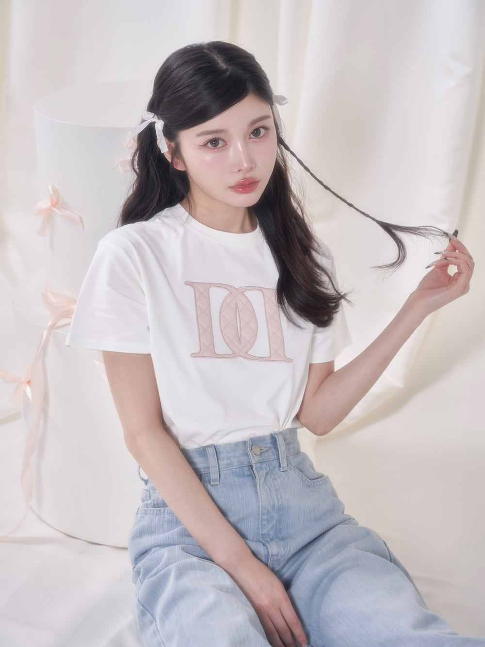 キルティングアップリケTシャツ