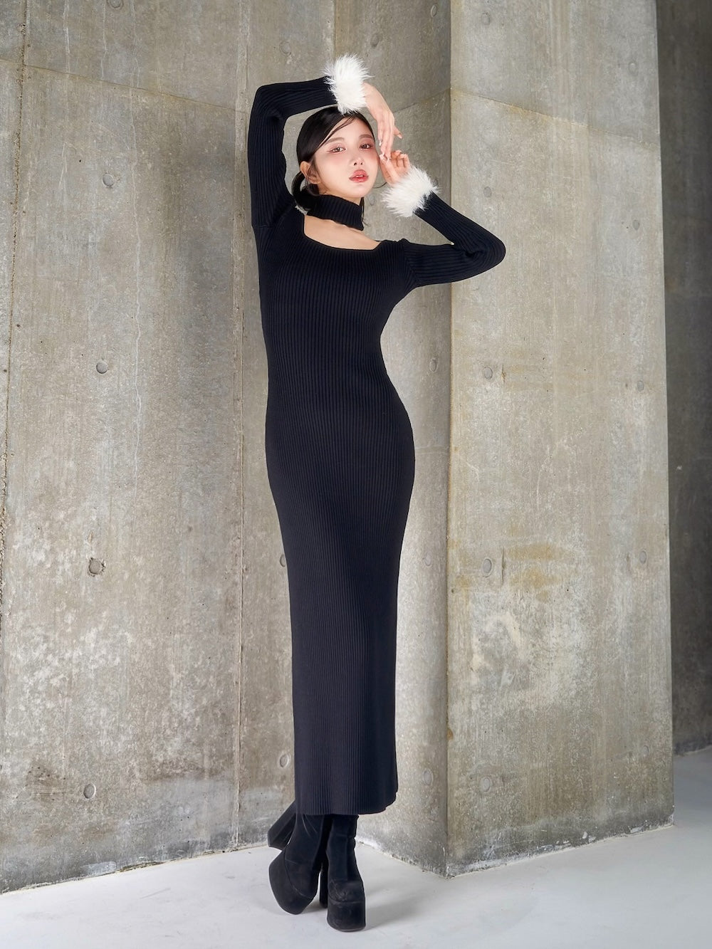 チョーカーファーリブロングワンピース – Darich (ダーリッチ)