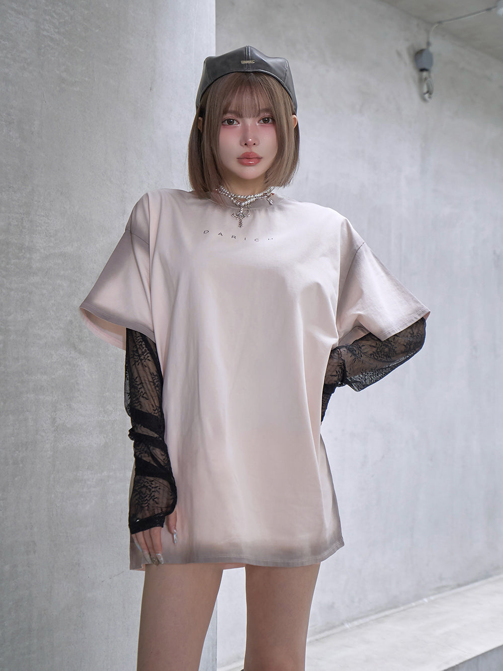 インナーレーススプレーTシャツ - pnk