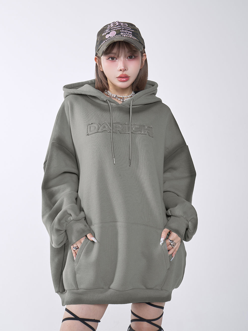 スプレーレースアップフーディ - kha