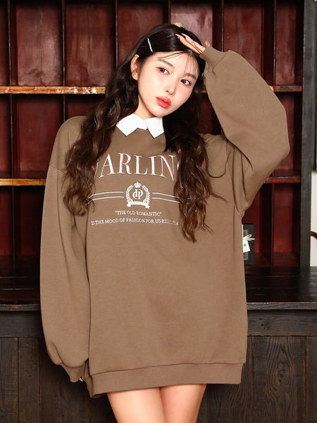 Embroidered Oversized Sweatshirt