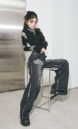 モデル：160cm（着用サイズ：FREE　着用カラー：BLK）