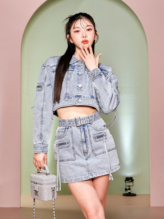 モデル：160cm（着用サイズ：FREE　着用カラー：I-BLU）