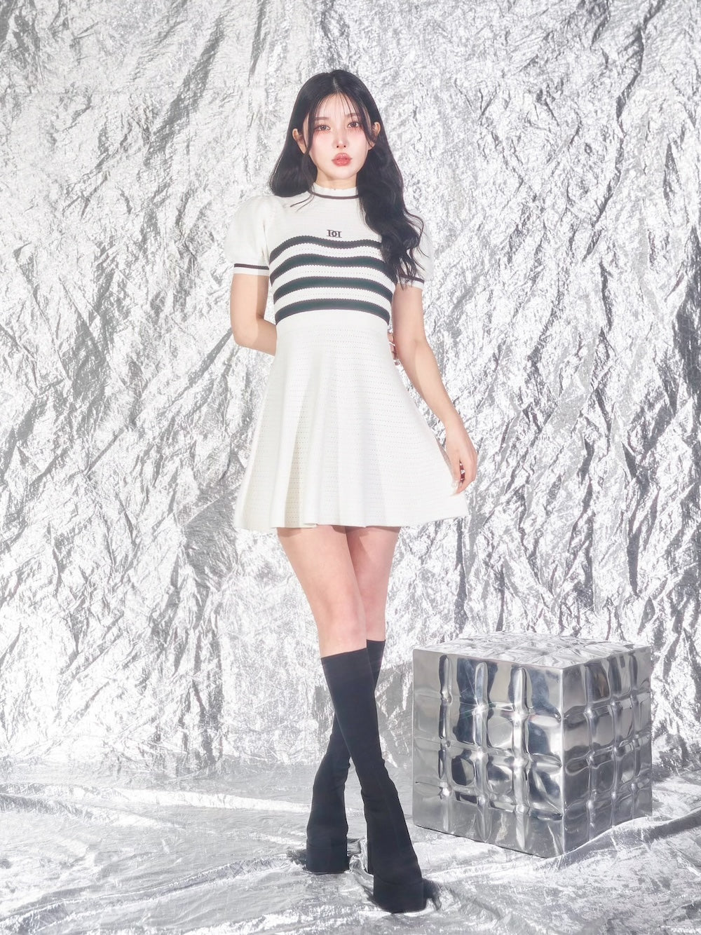 ボーダーニットフレアミニワンピース – Darich (ダーリッチ)